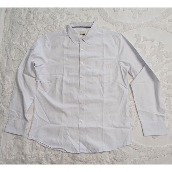 Men’s Classic Oxford Shirt M White Inner Collar Accent NWOT – Designed in Italy - Picture 1 of 8